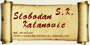 Slobodan Kalanović vizit kartica